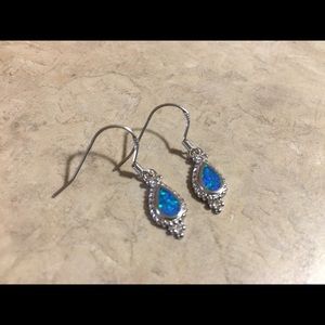 Turquoise and silver earrings- never worn